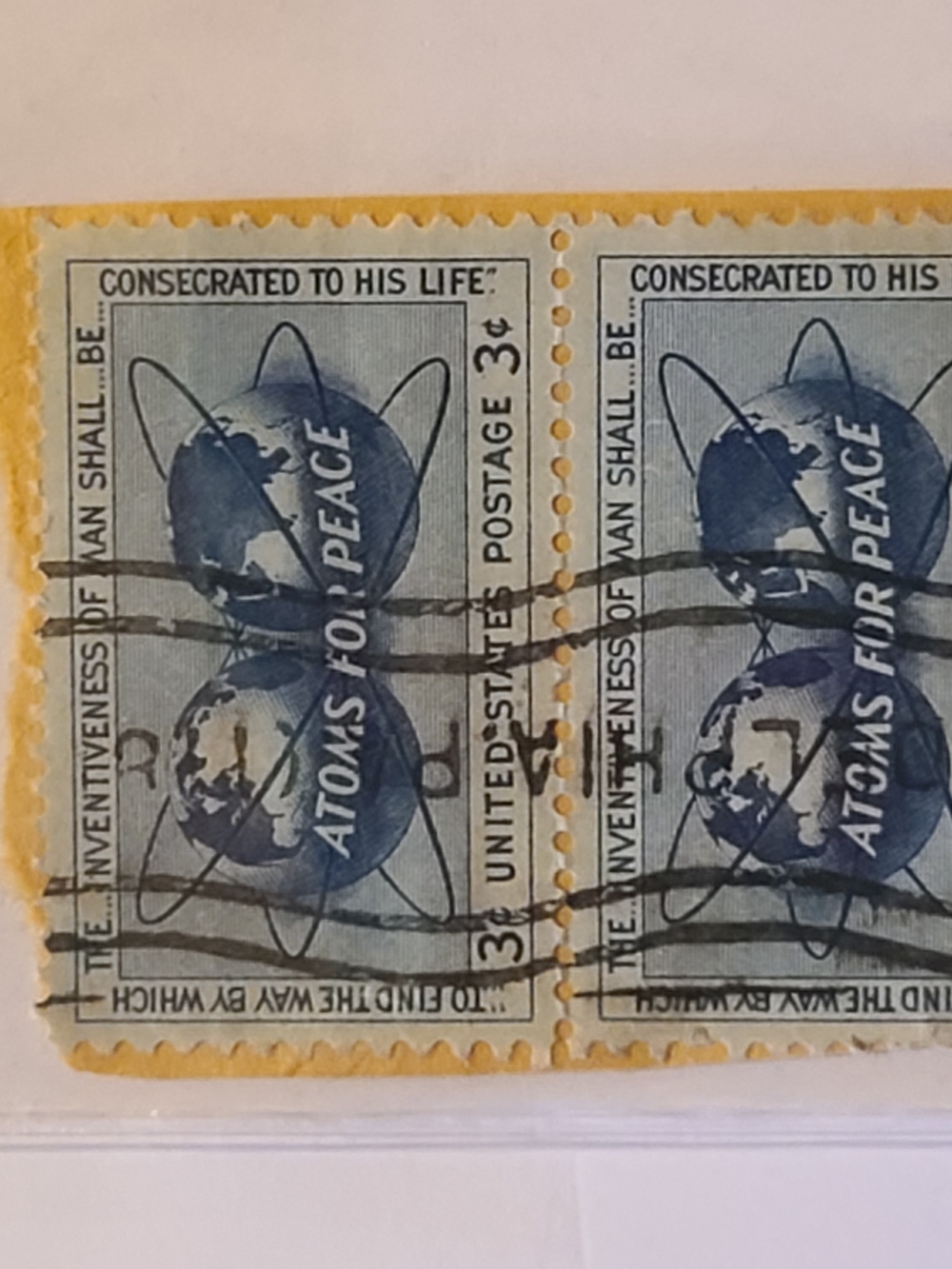 Estate Blue Atoms for Peace Stamp Pair